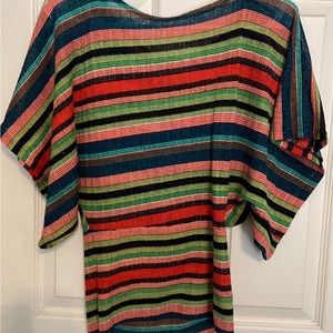 Blousy shit at the top right fitting at the bottom, wide open sleeves